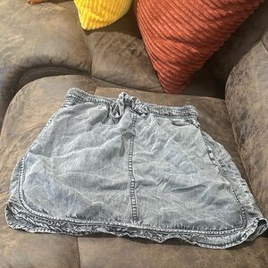 Casual Gray Denim Skirt